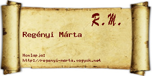 Regényi Márta névjegykártya
